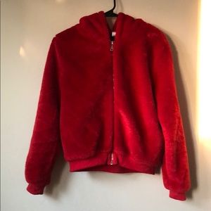 Size Small Fuzzy Red Jacket